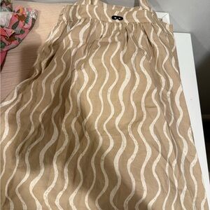 Nordstrom Tan Wave Pattern A-Line Skirt
